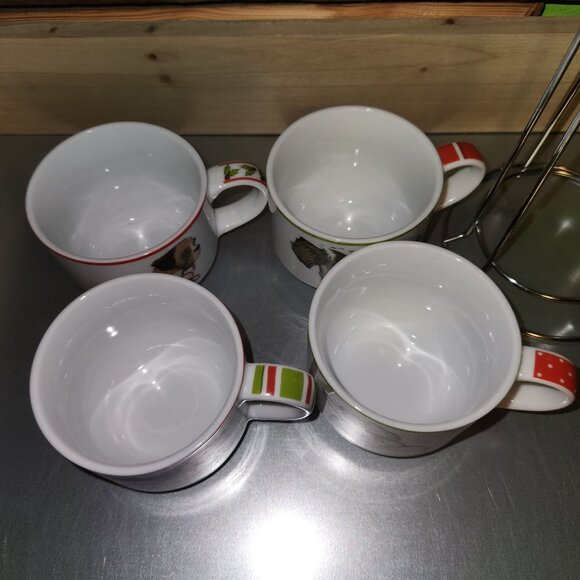 Dog-Themed Ceramic Stackable Coffee Mug Set With Metal Stand - Picture 6 of 7